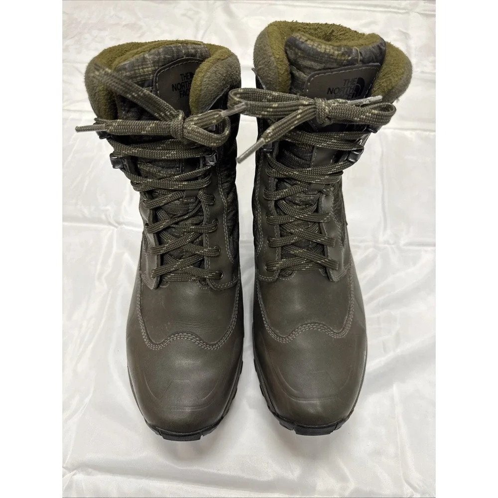 The North Face ThermoBall Eco Men's 9 Insulated‎ Winter Boots Brown/Green